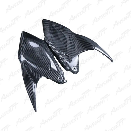 Carbon Fiber Fuel Tank Front Side Panels (Pair) for Kawasaki Z1000 Z1000R 2014-2024 - 2x2 Twill Glossy
