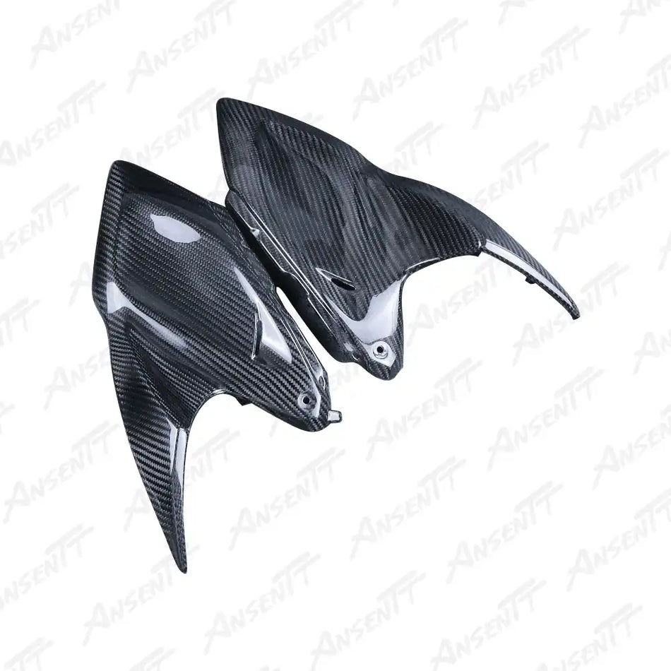 Carbon Fiber Fuel Tank Front Side Panels (Pair) for Kawasaki Z1000 Z1000R 2014-2024 - 2x2 Twill Glossy