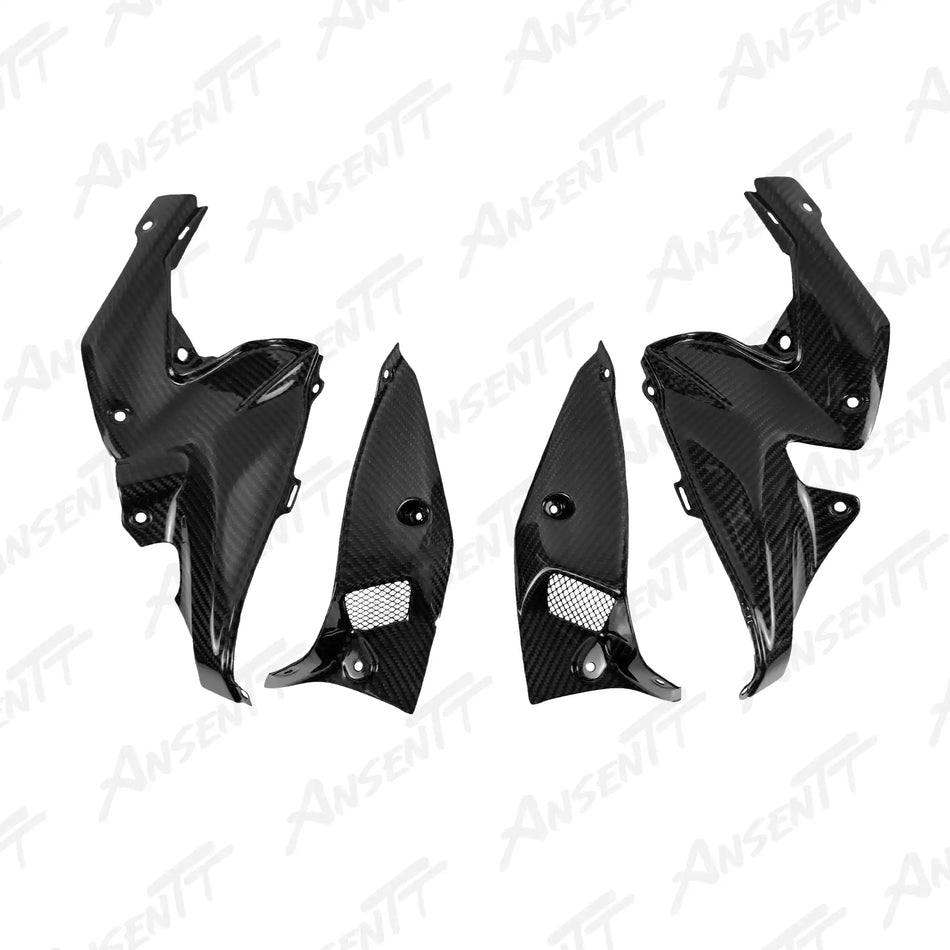 Carbon Fiber Radiator Shroud Inner Cowl Fairing (Pair) for Kawasaki Z900  Z900 SE 2020-2024, 2x2 Twill Glossy