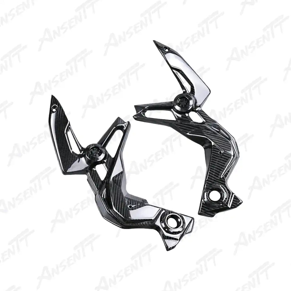 Carbon Fiber Frame Covers (Pair) for Kawasaki Z900  Z900 SE 2020-2024, 2x2 Twill Glossy