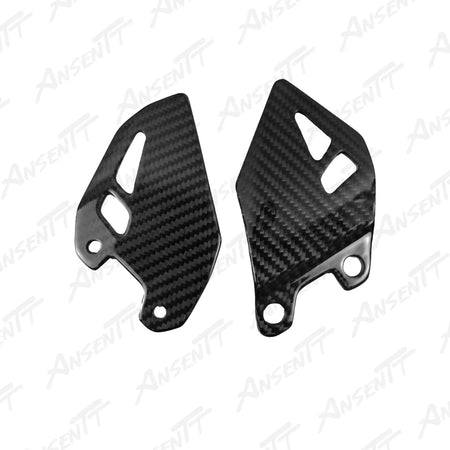 Carbon Fiber Heel Guards for Kawasaki Z H2 Z H2 SE 2020-2026 - 2x2 Twill Glossy