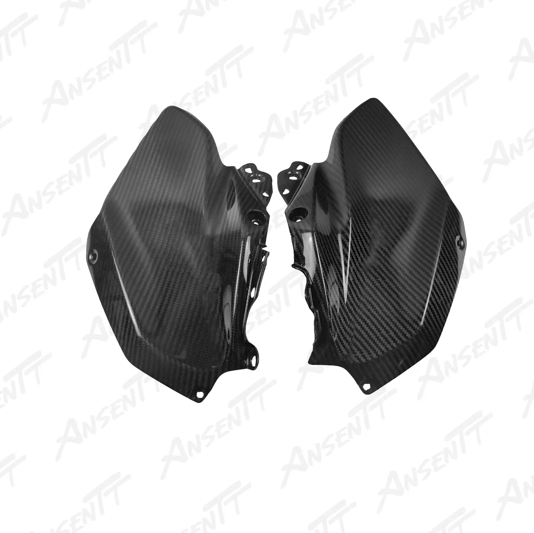 Carbon Fiber Tank Side Covers (Pair) for Kawasaki Z H2 Z H2 SE 2020-2026 - 2x2 Twill Glossy