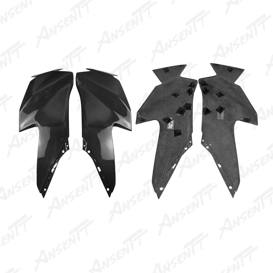 Carbon Fiber Fairing Side Panels (Pair) for Kawasaki Ninja ZX-10R 2021-2025 - 2x2 Twill Glossy