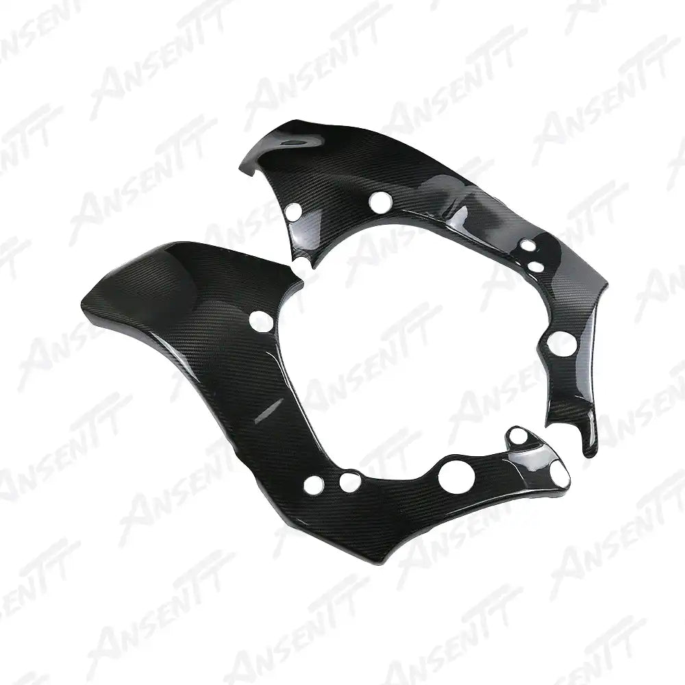 Carbon Fiber Frame Covers (Pair) for Kawasaki Ninja ZX-10R 2021-2025 - 2x2 Twill Glossy
