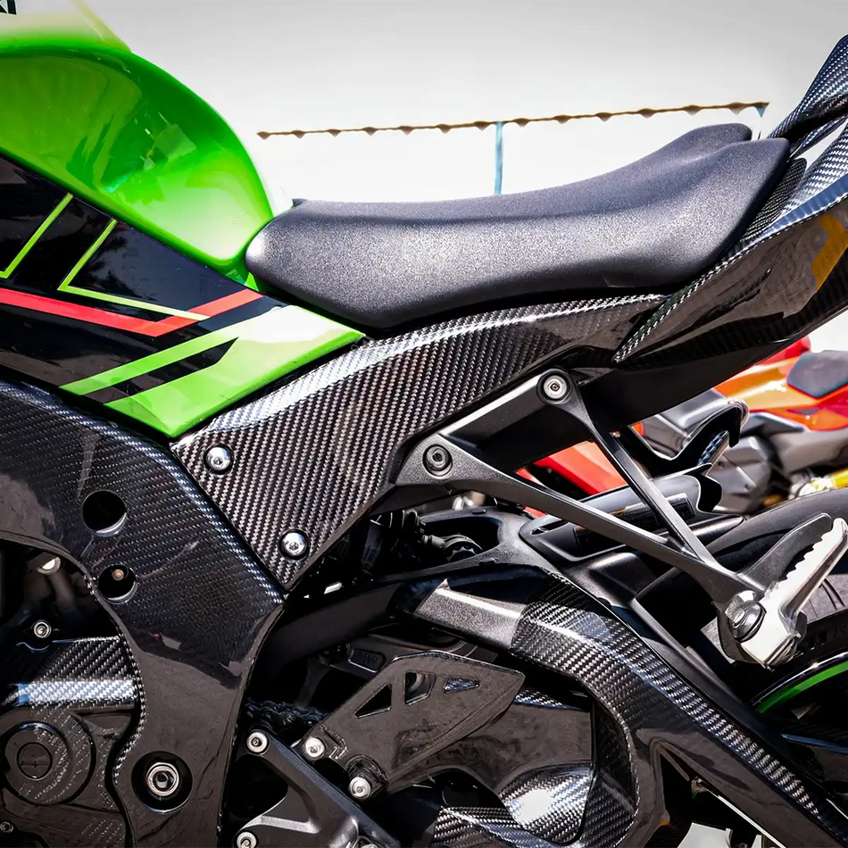 Carbon Fiber Subframe Side Panels (Pair) for Kawasaki Ninja ZX-10R 2021-2025 - 2x2 Twill Glossy