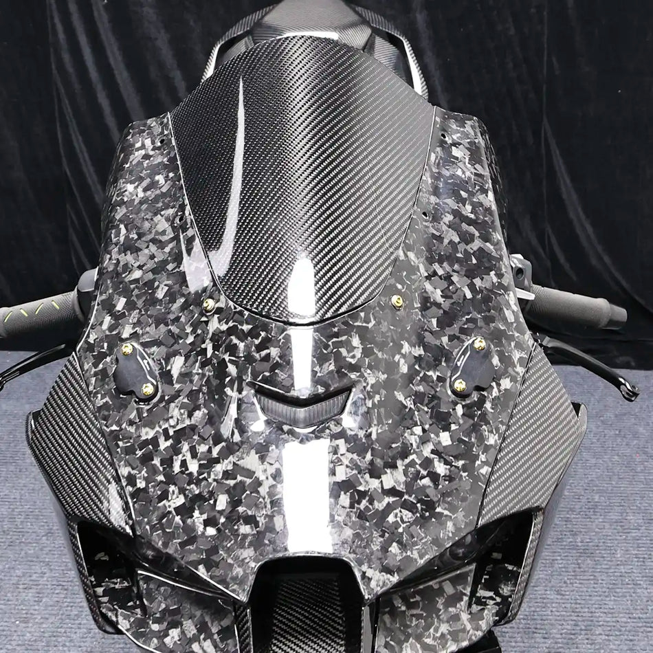 Carbon Fiber Front Nose Headlight Fairing for Kawasaki Ninja ZX-10R 2021-2025 - 2x2 Twill Glossy