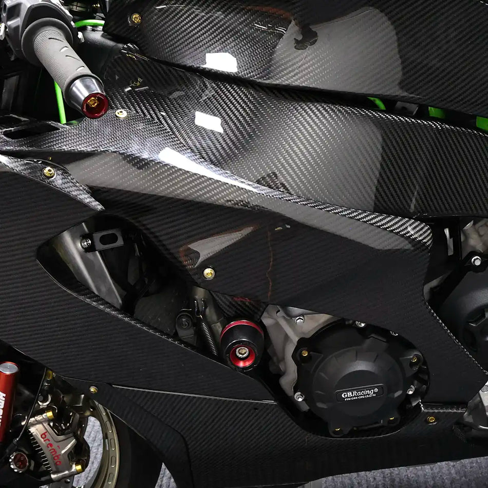 Carbon Fiber Front Fairing Side Panels (Pair) for Kawasaki Ninja ZX-10R 2021-2025 - 2x2 Twill Glossy