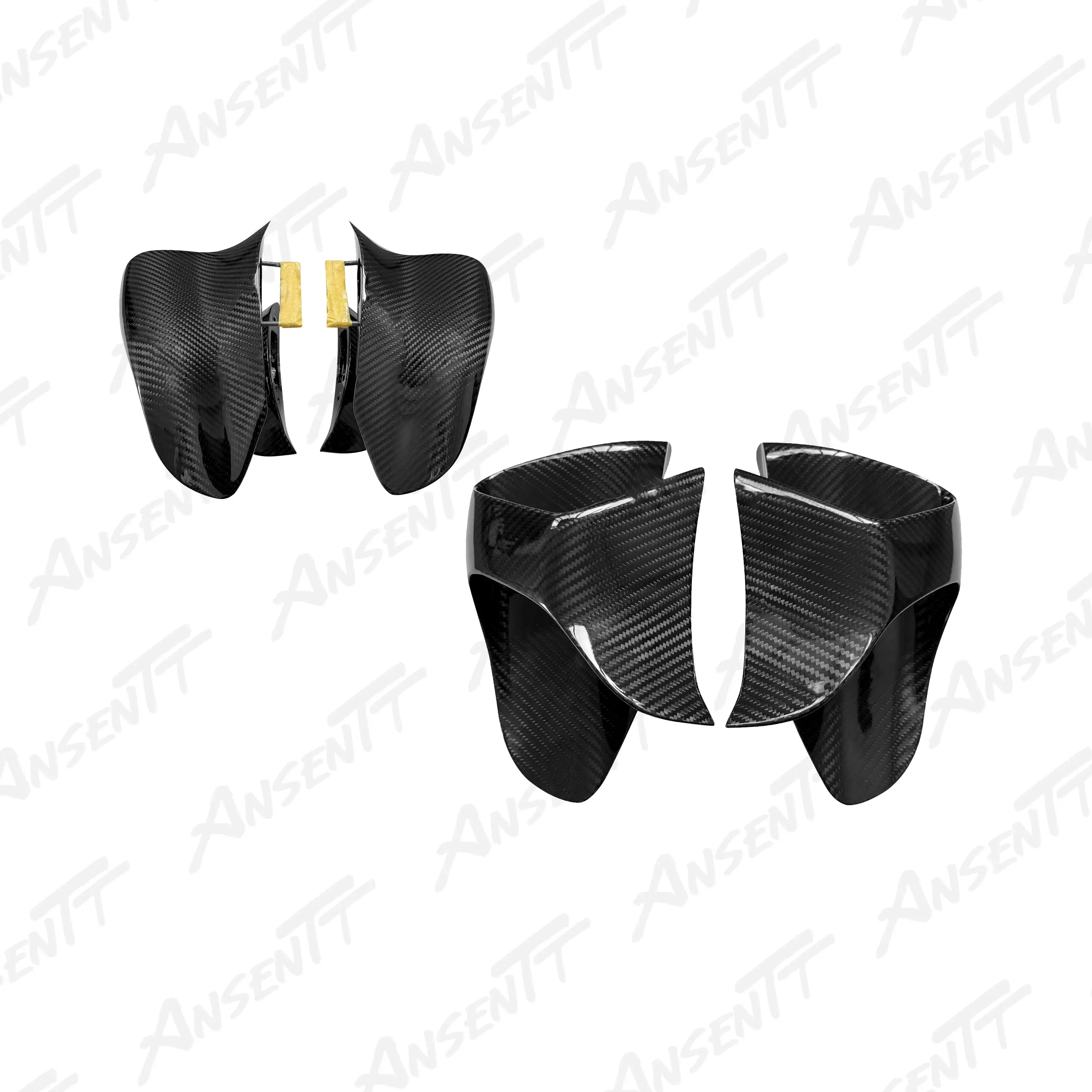Carbon Fiber Front Aerodynamic Winglets (Pair) for Kawasaki Ninja ZX-10R 2021-2025 - 2x2 Twill Glossy
