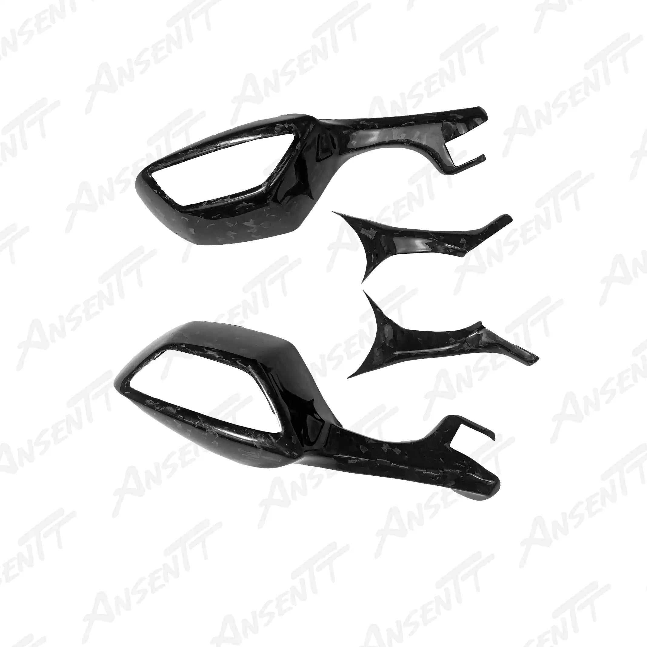 Carbon Fiber Rear View Mirror Covers (Pair) for Kawasaki Ninja ZX-10R 2021-2025 - 2x2 Twill Glossy
