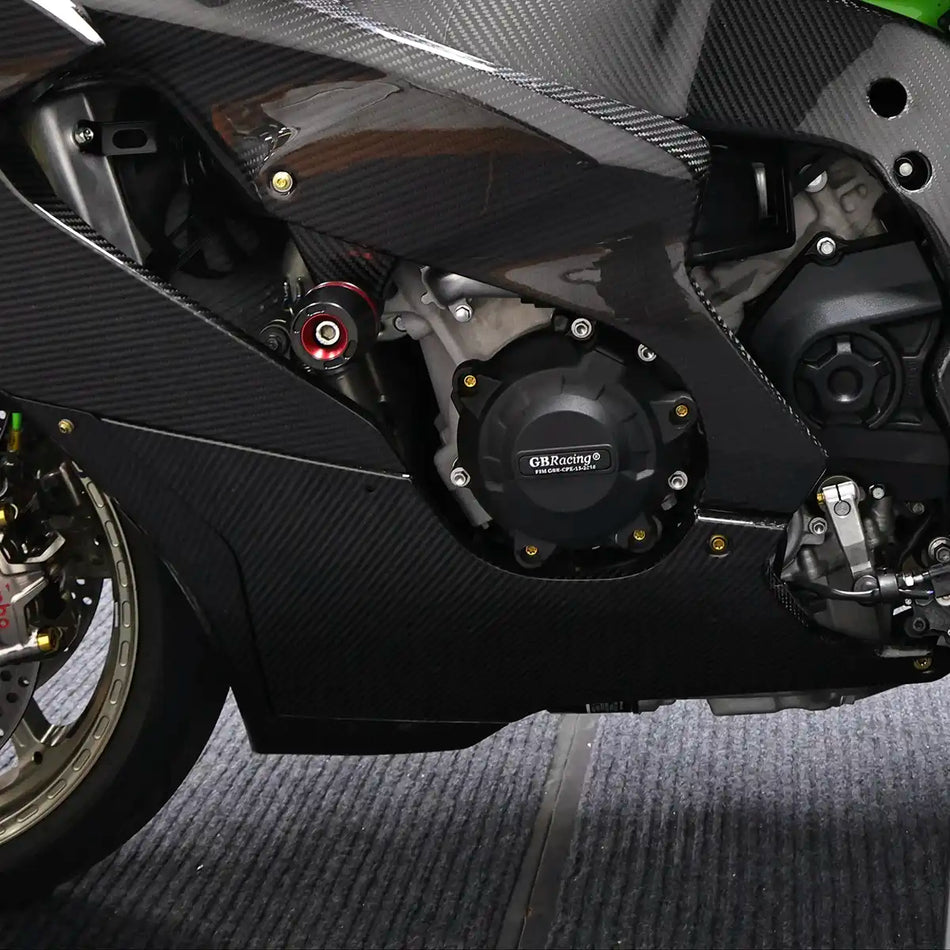 Carbon Fiber Lower Belly Pan for Kawasaki Ninja ZX-10R 2021-2025 - 2x2 Twill Glossy