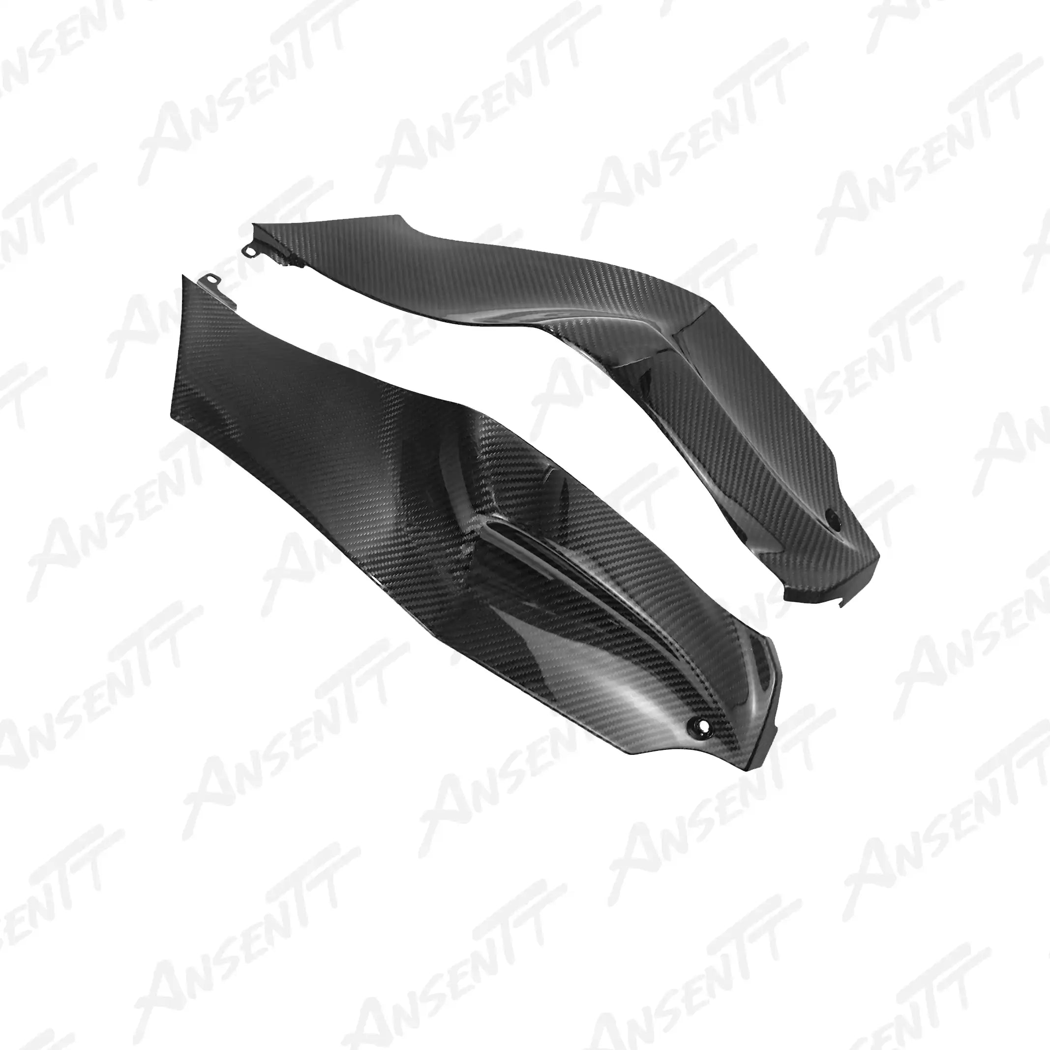Carbon Fiber Front Side Tank Panels (Pair) for Kawasaki Ninja ZX-10R 2021-2025 - 2x2 Twill Glossy