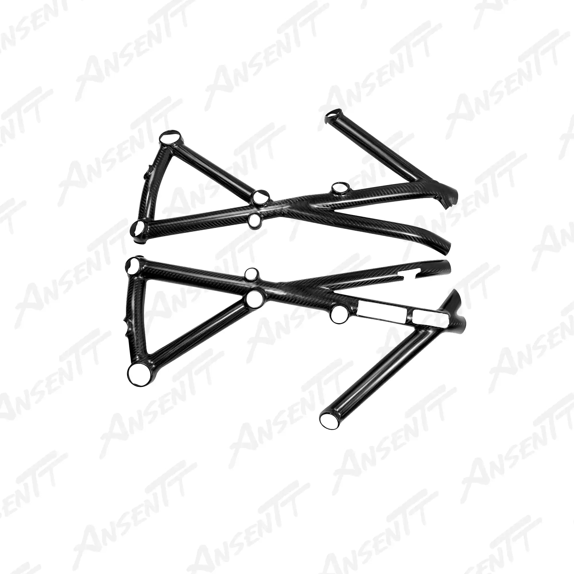Carbon Fiber Frame Covers Protectors (Pair) for KTM 1290 Super Duke R  EVO  RR 2020-2023 - 2x2 Twill Glossy