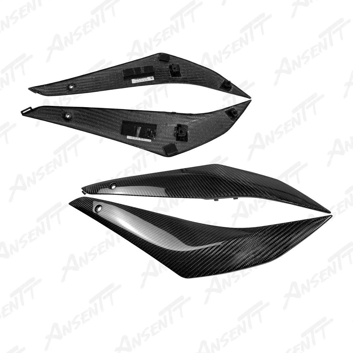 Carbon Fiber Lower Tank Panels (Pair) for Suzuki GSXR 1000 2017-2026, 2x2 Twill Glossy