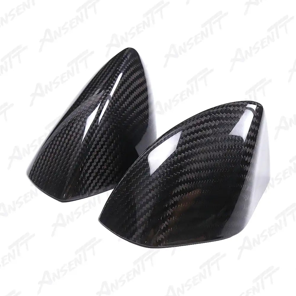 Carbon Fiber Mirror Caps (Pair) for Suzuki GSX1300R Hayabusa 2021-2025, 2x2 Twill Weave (Glossy)