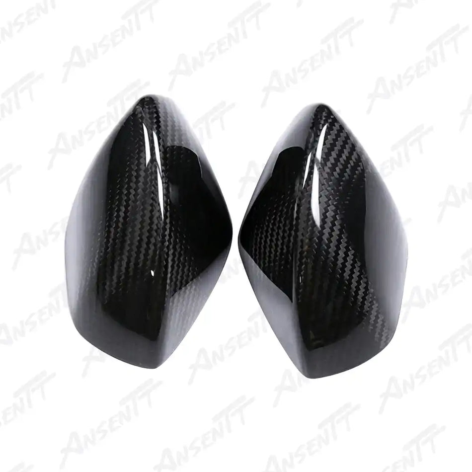 Carbon Fiber Mirror Caps (Pair) for Suzuki GSX1300R Hayabusa 2021-2025, 2x2 Twill Weave (Glossy)