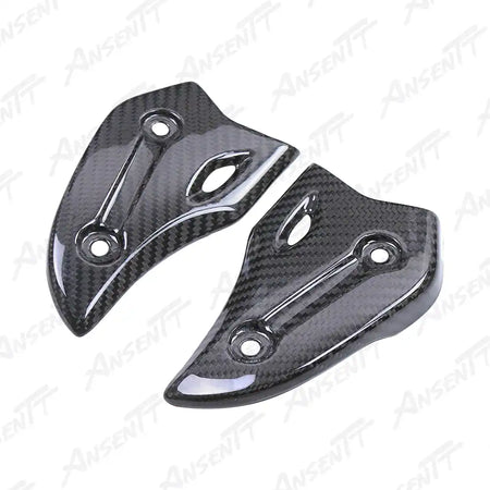 Carbon Fiber Heel Guards (Pair) for Suzuki GSX1300R Hayabusa 2021-2025, 2x2 Twill Weave (Glossy)
