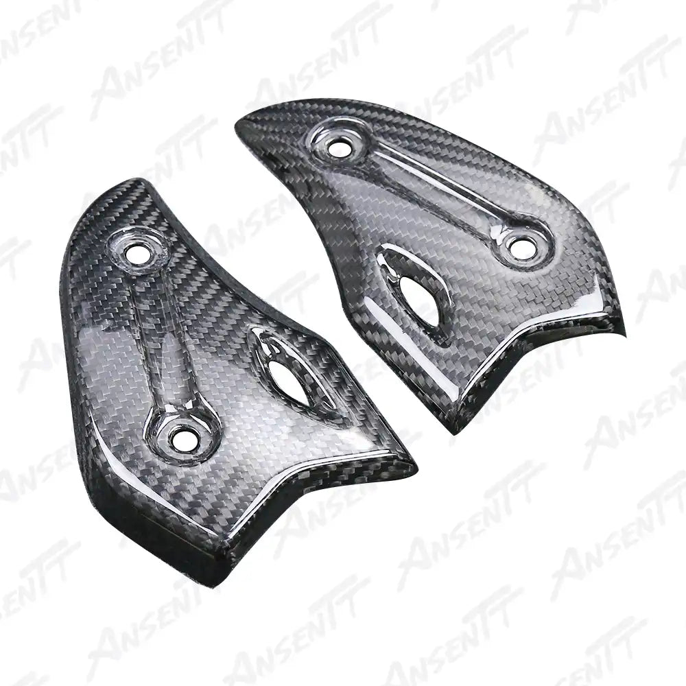 Carbon Fiber Heel Guards (Pair) for Suzuki GSX1300R Hayabusa 2021-2025, 2x2 Twill Weave (Glossy)