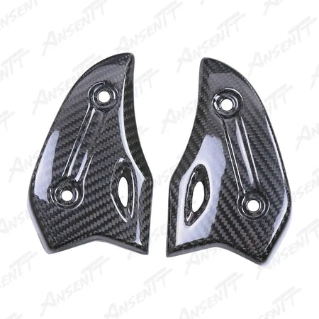 Carbon Fiber Heel Guards (Pair) for Suzuki GSX1300R Hayabusa 2021-2025, 2x2 Twill Weave (Glossy)