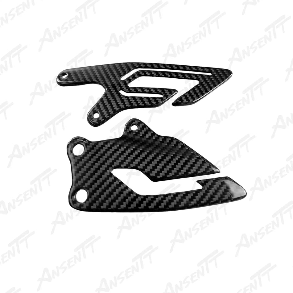 Carbon Fiber Heel Guards (Pair) for Yamaha YZF-R1 2015-2025 - 2x2 Twill Glossy