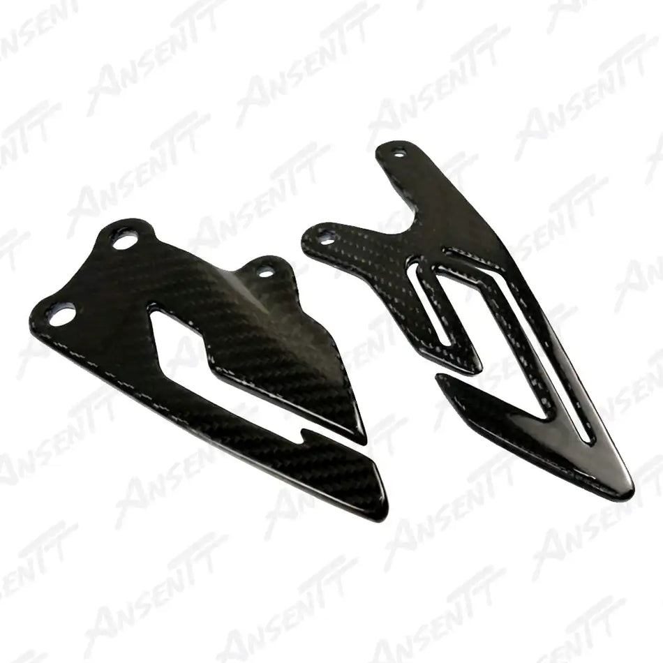 Carbon Fiber Heel Guards (Pair) for Yamaha YZF-R1 2015-2025 - 2x2 Twill Glossy