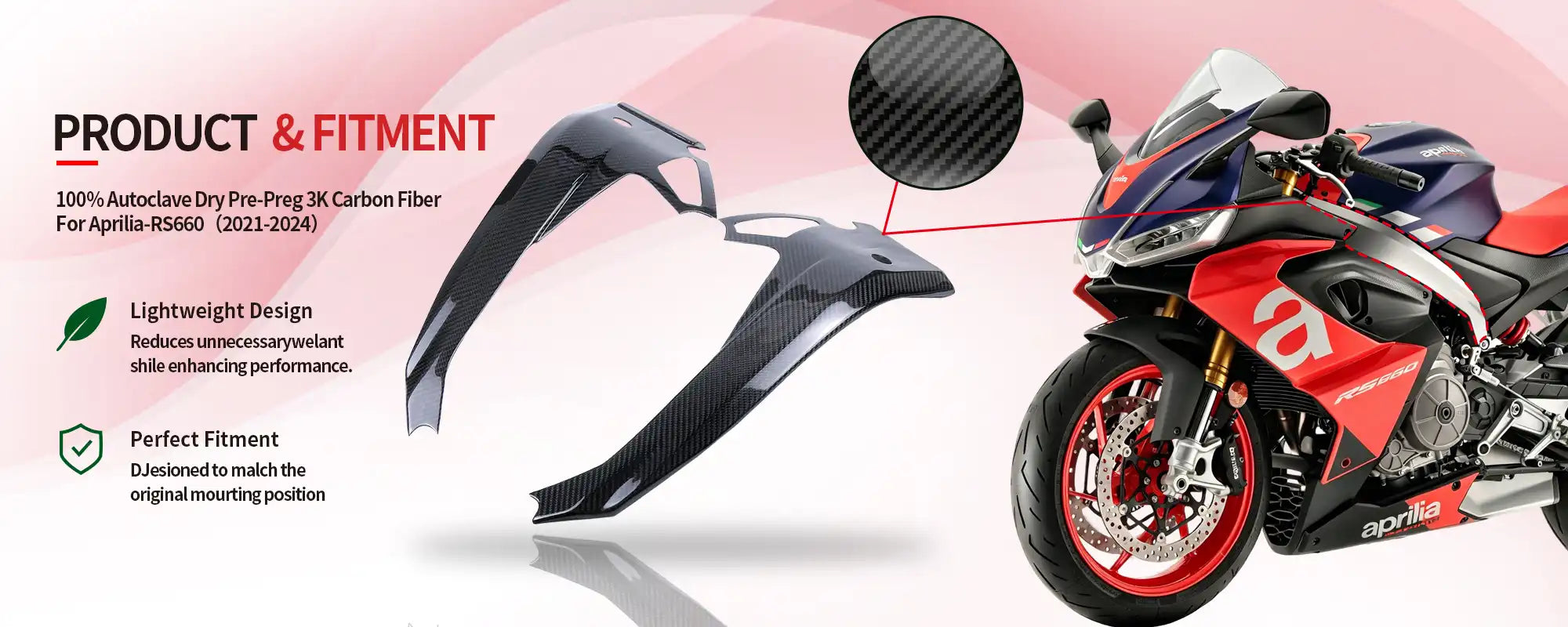 Carbon Fiber Frame Covers (Pair) for Aprilia RS660 2021-2024 - 2x2 Twill Glossy