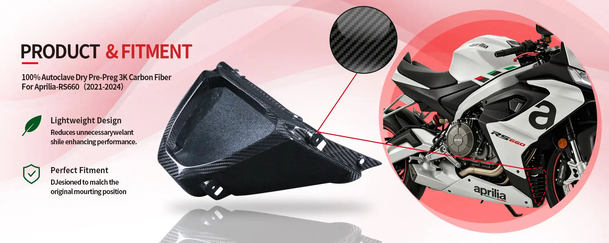 Carbon Fiber Bellypan Front Grille for Aprilia RS660 2021-2024 - 2x2 Twill Glossy