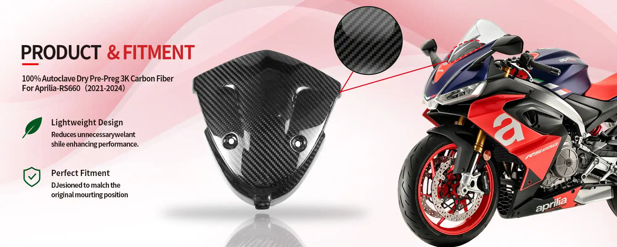 Carbon Fiber Dashboard Cover for Aprilia RS660 2021-2024 - 2x2 Twill Glossy