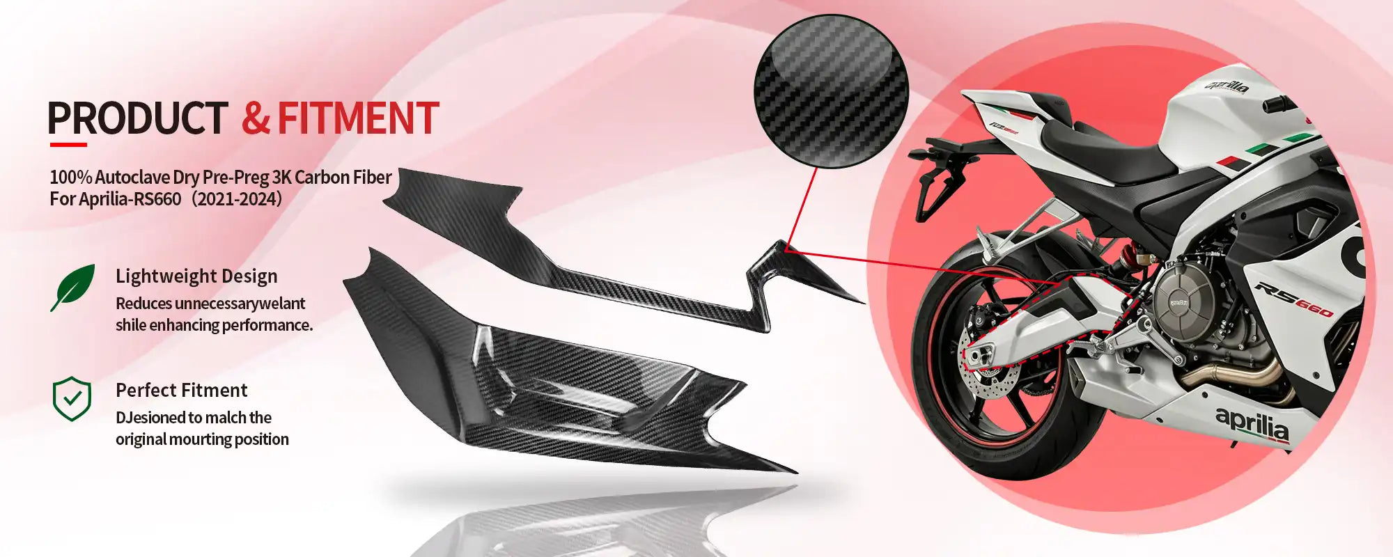 Carbon Fiber Swingarm Covers (Pair) for Aprilia RS660 2021-2024 - 2x2 Twill Glossy