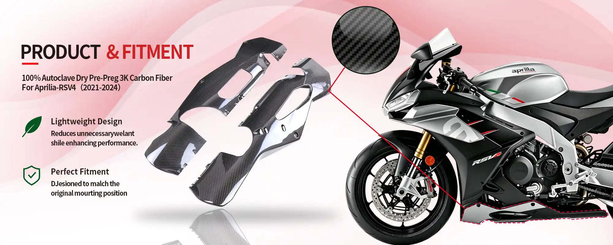 Carbon Fiber Bellypan for Aprilia RSV4 2021-2024 - 2x2 Twill Glossy