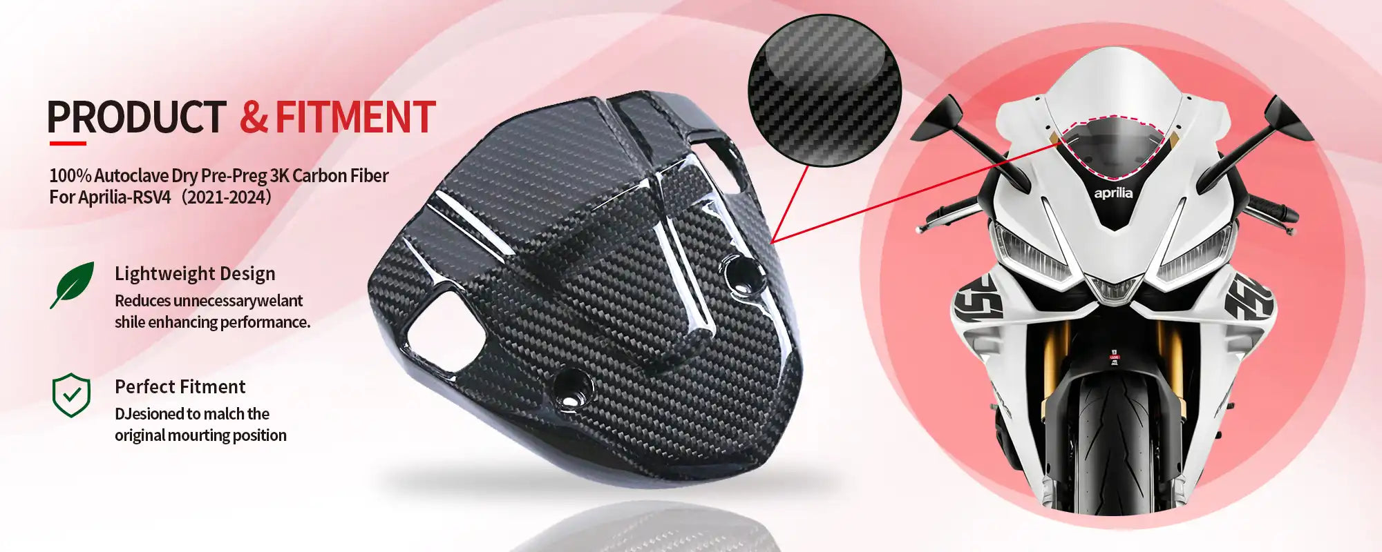 Carbon Fiber Dashboard Back Cover for Aprilia RSV4 2021-2024 - 2x2 Twill Glossy
