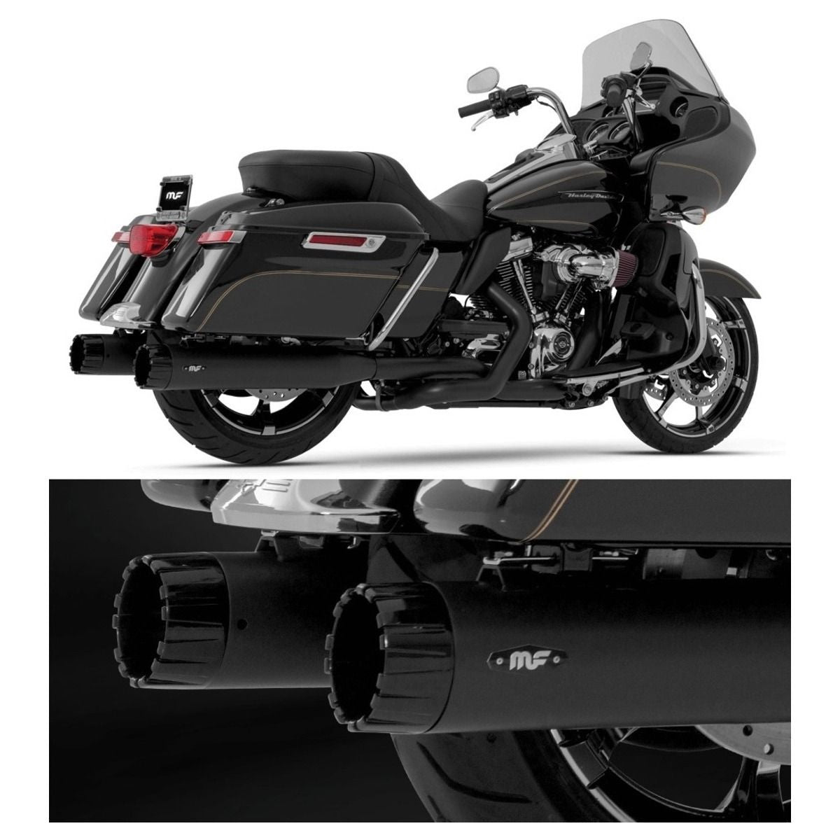 Top Gun Slip-Ons  Touring Black 2017- Up mf-7200802