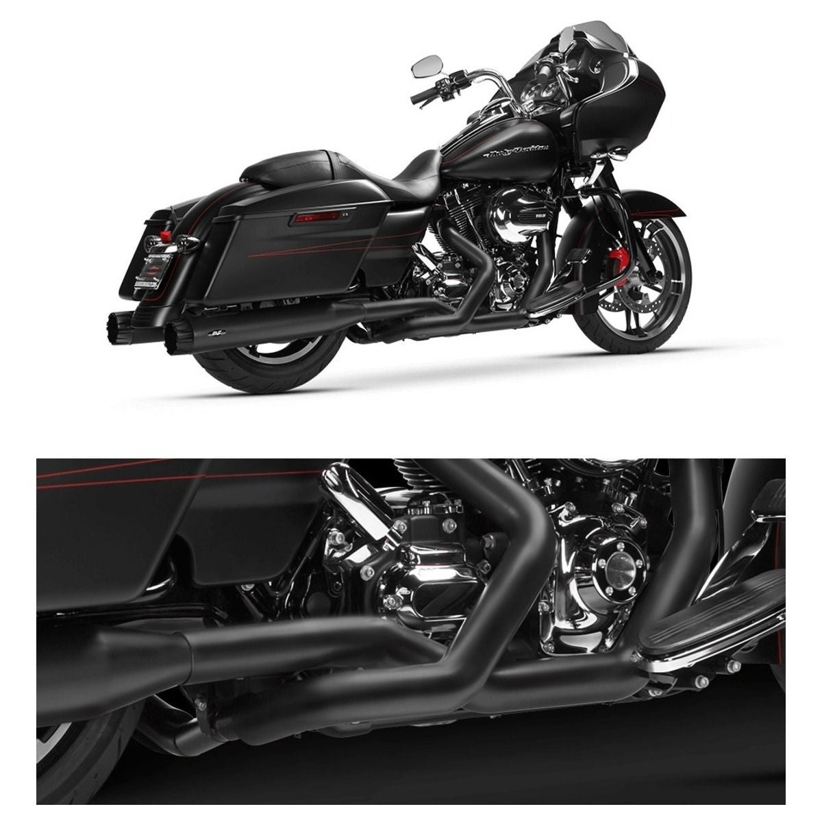 Pro Dual head pipes Black Touring 2009-2016 mf-7210606