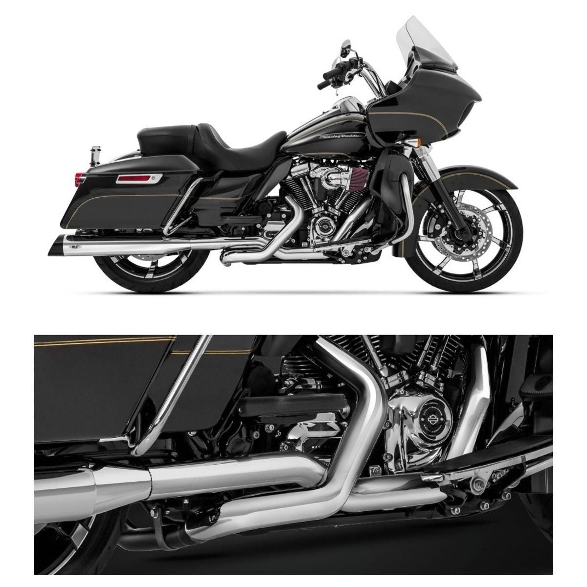 M8 Pro Dual head pipes Chrome Touring 2017- Up mf-7210905