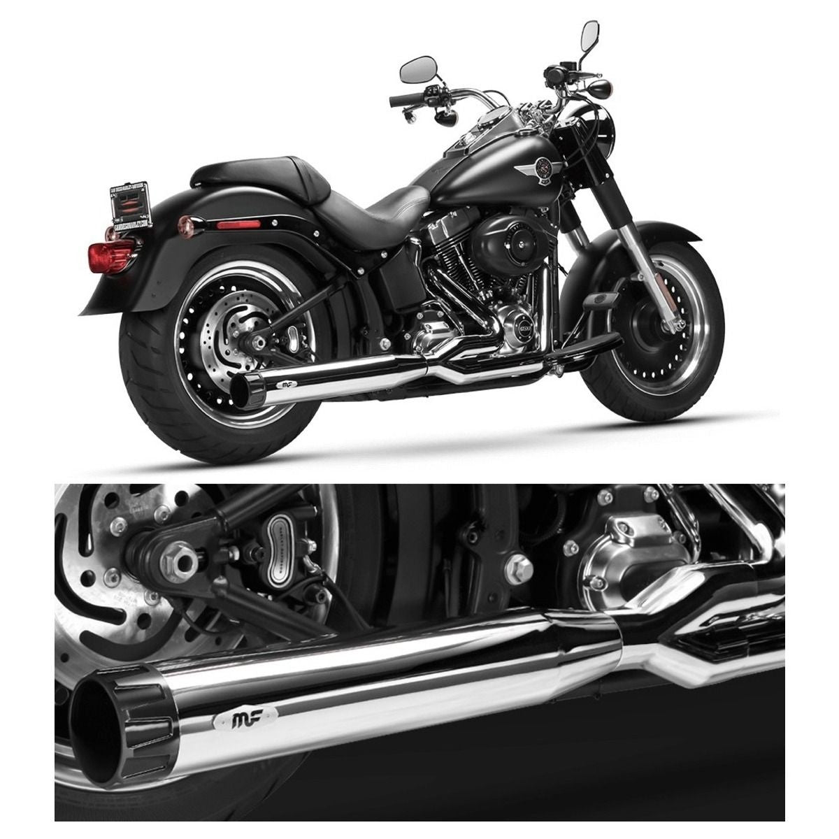 Performer 2 into 1 Chrome Softail 2008-2016 Wide t mf-7211907