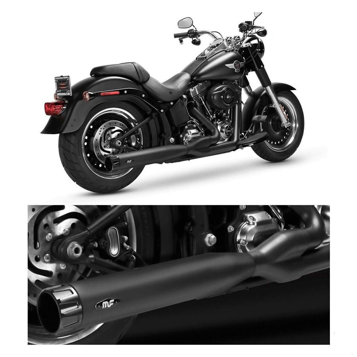 Performer 2 into 1 Black Softail 2008-2016 mf-7213602