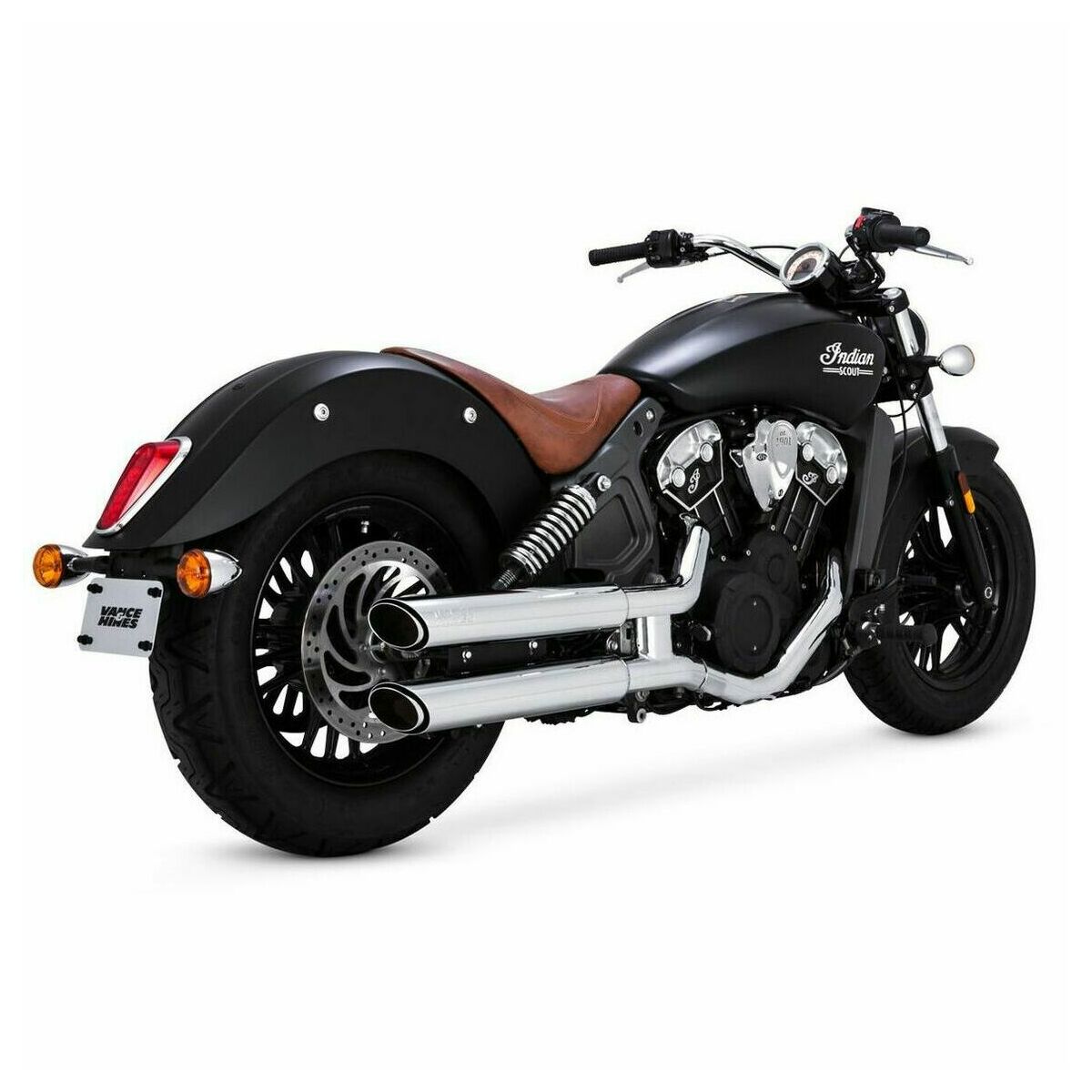 V18623 CHROME TWIN SLASH 3" SLIP-ON MUFFLERS FOR INDIAN SCOUT 15-21