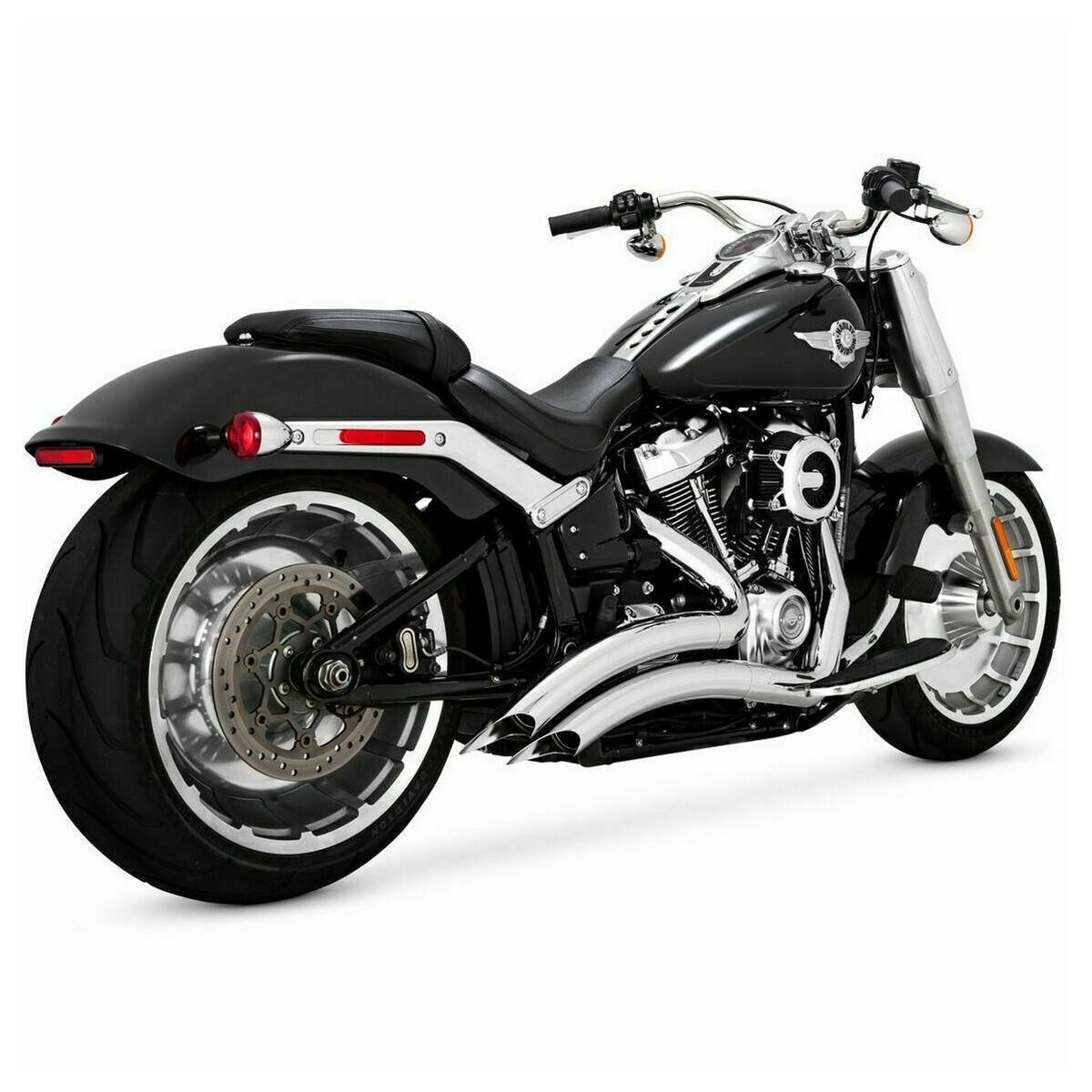V26075 CHROME BIG RADIUS 2:2 EXHAUST SYSTEM FOR 18-20 FXBR/FLFB