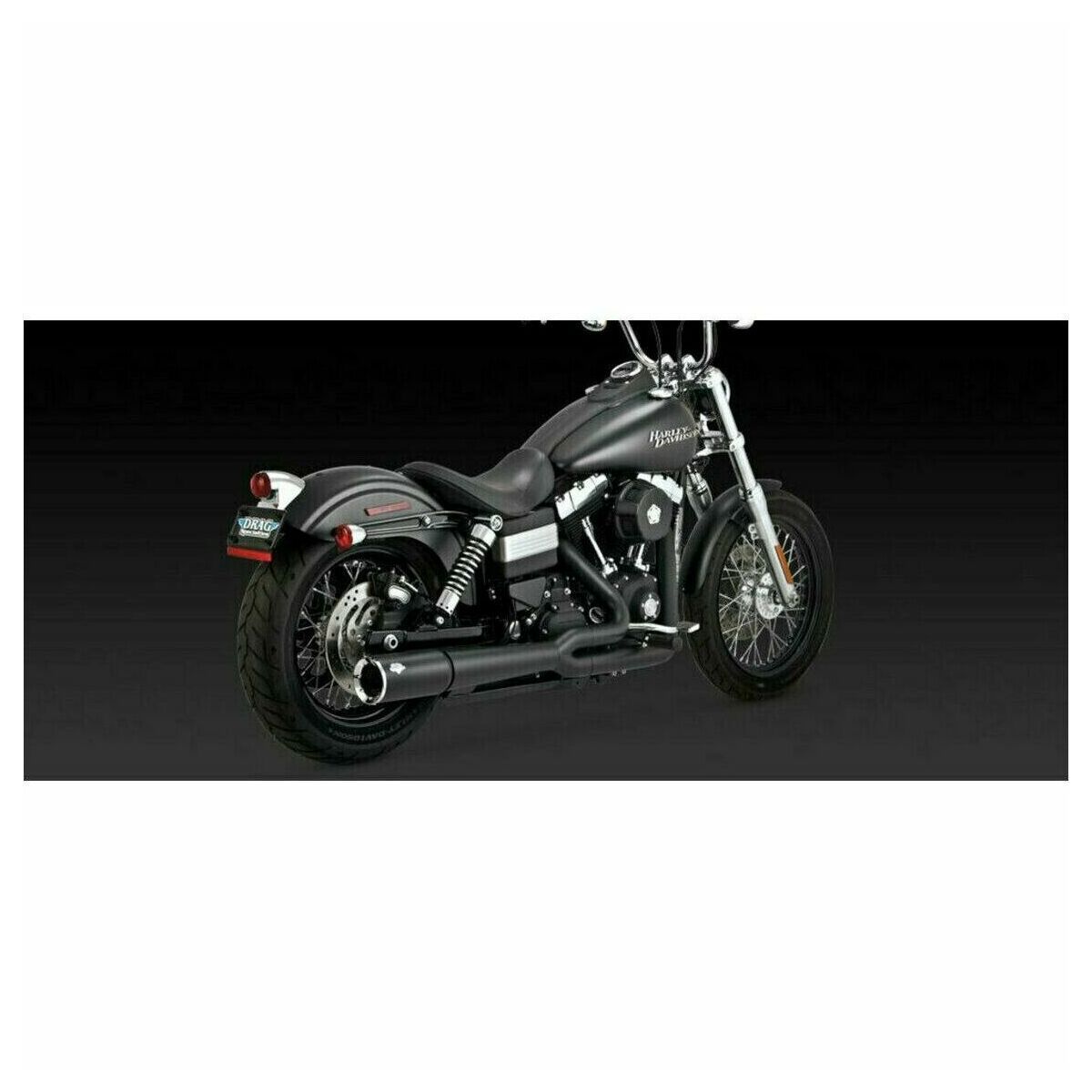 V47525 BLACK PRO PIPE 2:1 EXHAUST FOR 12-17 FXD DYNA