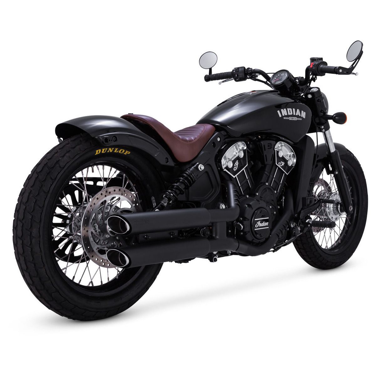 V48623 BLACK TWIN SLASH 3" SLIP-ON MUFFLERS ONLY FOR 15-21 SCOUT